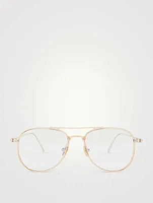 Aviator Optical Glasses With Blue Block Lenses