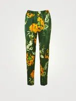 Palmira Slim-Fit Pants Floral Print