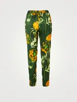 Palmira Slim-Fit Pants Floral Print