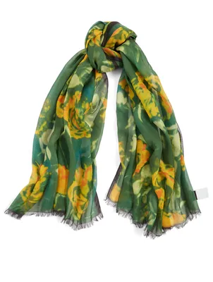 Silk And Modal Scarf In Floral Print