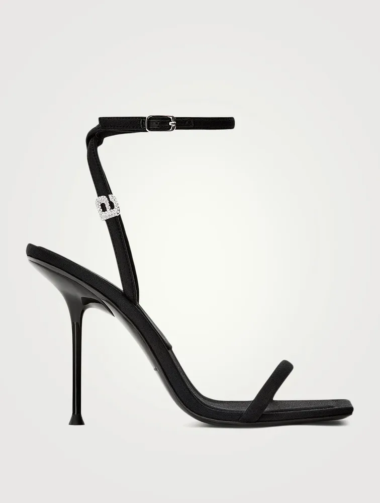 Julie Lycra Heeled Sandals With Crystal Logo