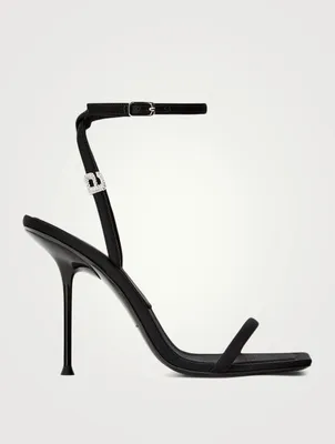 Julie Lycra Heeled Sandals With Crystal Logo