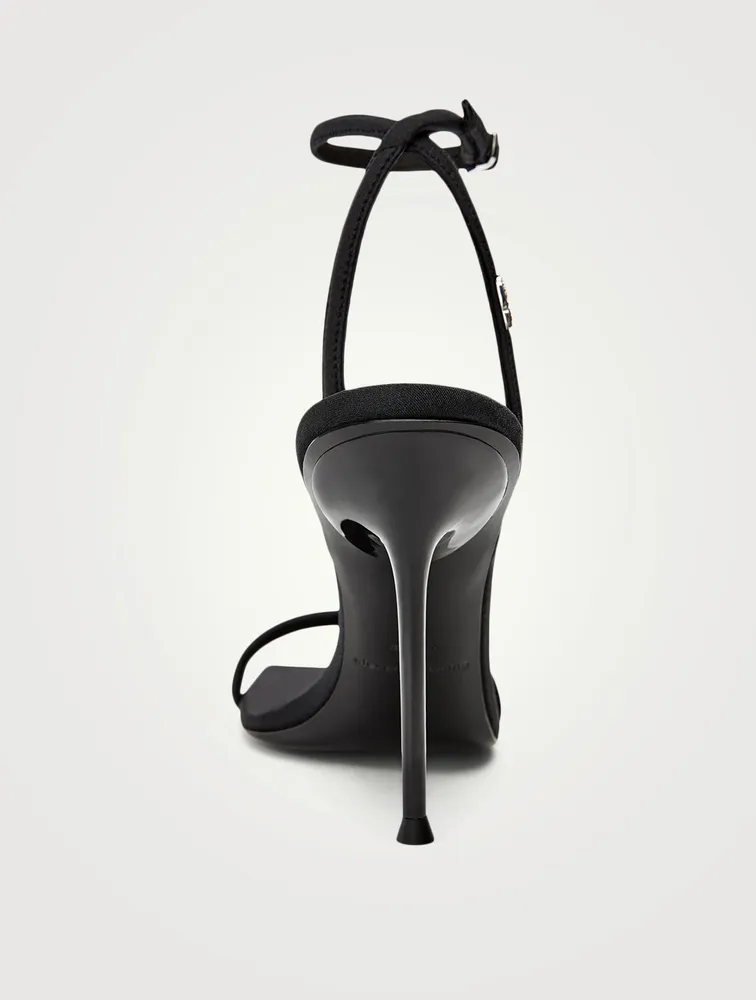 Julie Lycra Heeled Sandals With Crystal Logo