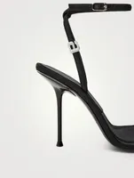 Julie Lycra Heeled Sandals With Crystal Logo