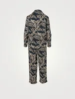 Cotton Pyjama Pant Set Fern Print