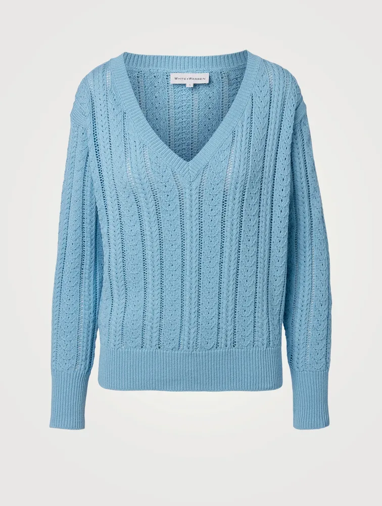 V-Neck Cable-Knit Sweater