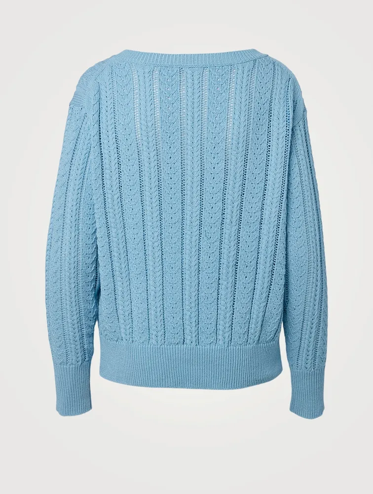 V-Neck Cable-Knit Sweater