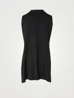 Silk Sleeveless Long Top With Edge Detail