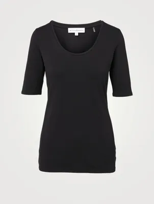 Cotton And Modal Scoopneck T-Shirt