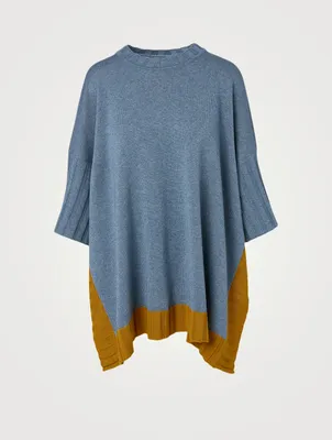 Silk And Cashmere Long Poncho Sweater