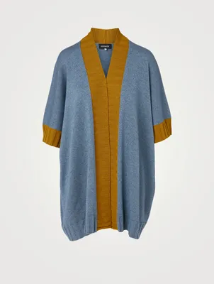 Silk And Cashmere Long Poncho Cardigan