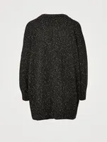 Linen-Blend Cardigan With Dropped Back