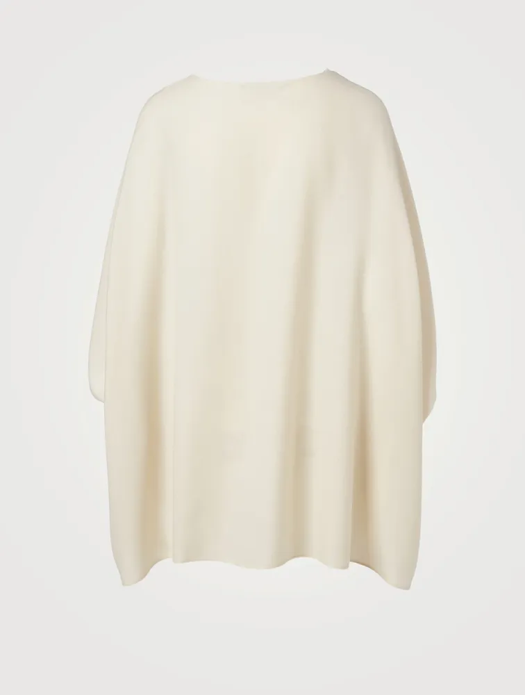 Estela Wool Cape-Sleeve Top