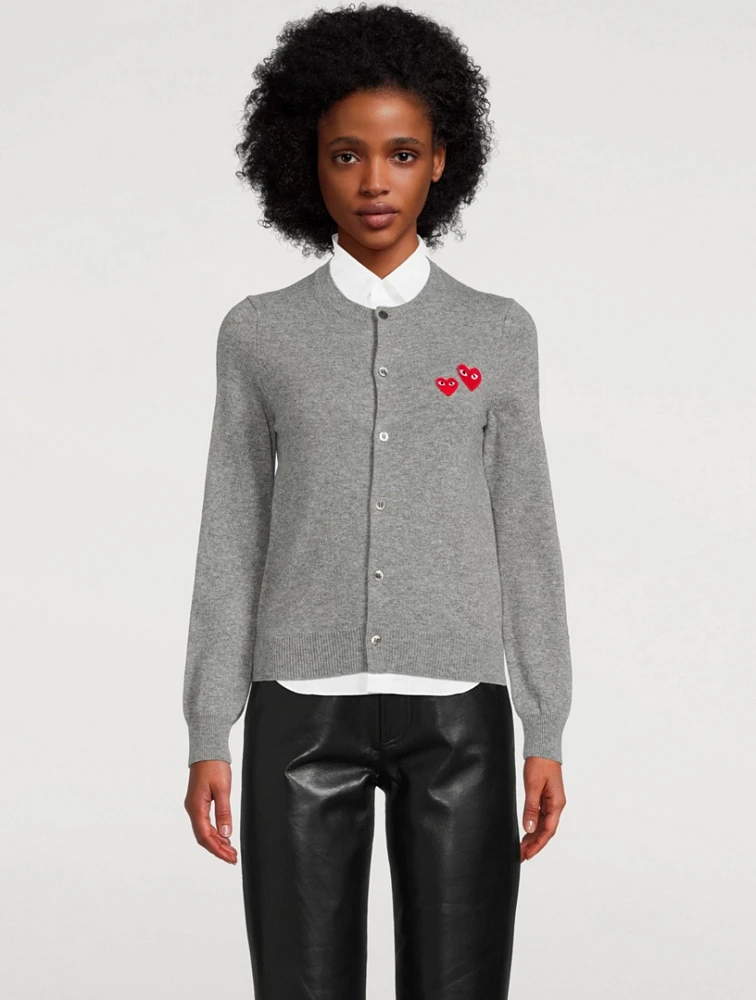 Wool Double Heart Cardigan