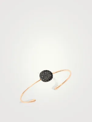 Sabbia 18K Rose Gold Bangle Bracelet With Black Diamonds