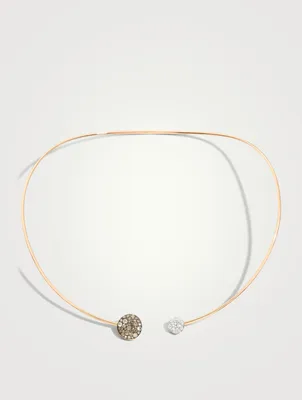 Sabbia 18K Rose Gold Choker Necklace With Diamonds