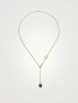 Sabbia 18K Rose Gold Lariat Necklace With Diamonds
