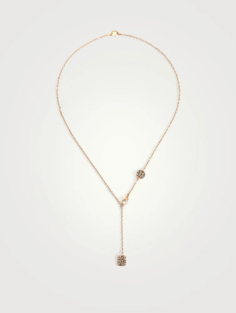 Sabbia 18K Rose Gold Lariat Necklace With Diamonds