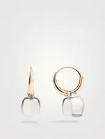 Petit Nudo 18K Rose And White Gold Earrings With White Topaz
