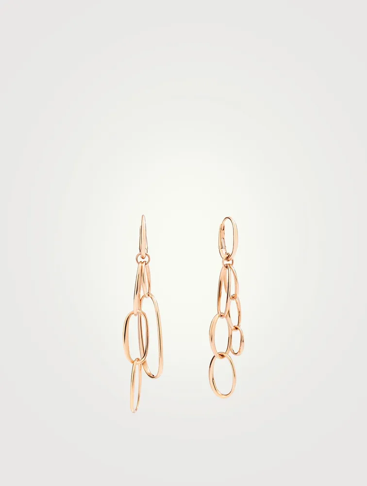 18K Rose Gold Chain Hoop Earrings