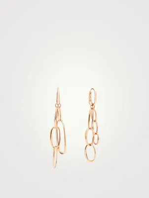 18K Rose Gold Chain Hoop Earrings