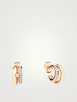 Iconica 18K Rose Gold Double Hoop Earrings With Diamonds