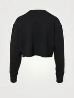 Cropped Sweatshirt With Embossed Collar