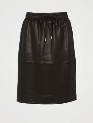 Leather Drawstring Skirt