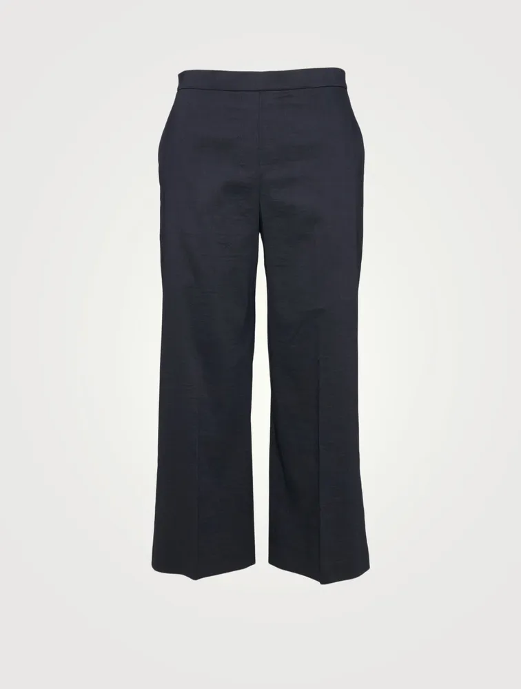 Linen-Blend Wide-Leg Pants