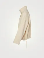 Linen-Blend Utility Anorak Jacket