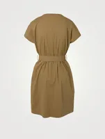 Linen-Blend Mini Utility Dress