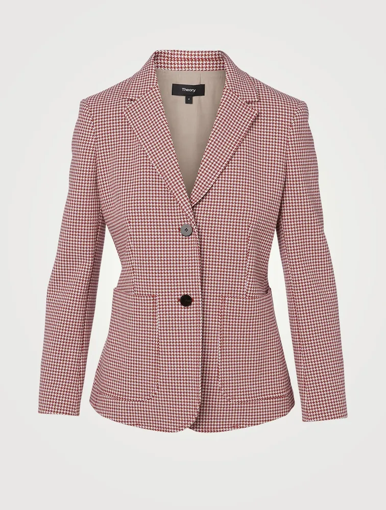 Shrunken Blazer Houndstooth Print