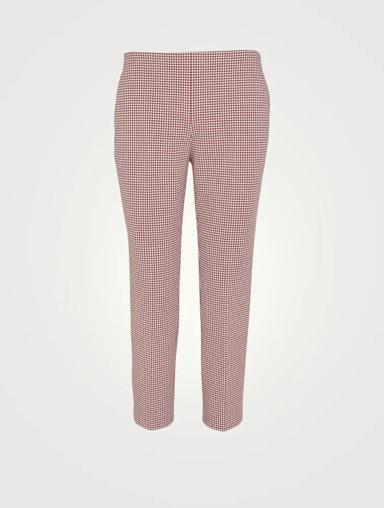 Treeca Cotton Stretch Pants Houndstooth Print