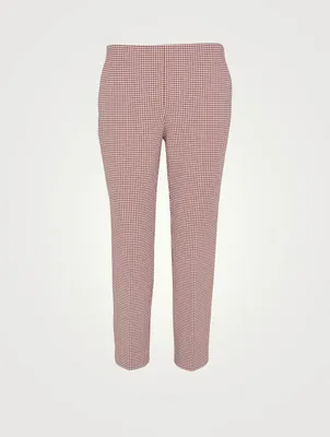 Treeca Cotton Stretch Pants Houndstooth Print