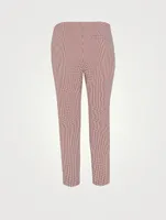Treeca Cotton Stretch Pants Houndstooth Print