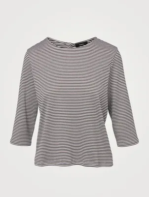 Cotton-Blend T-Shirt Striped Print