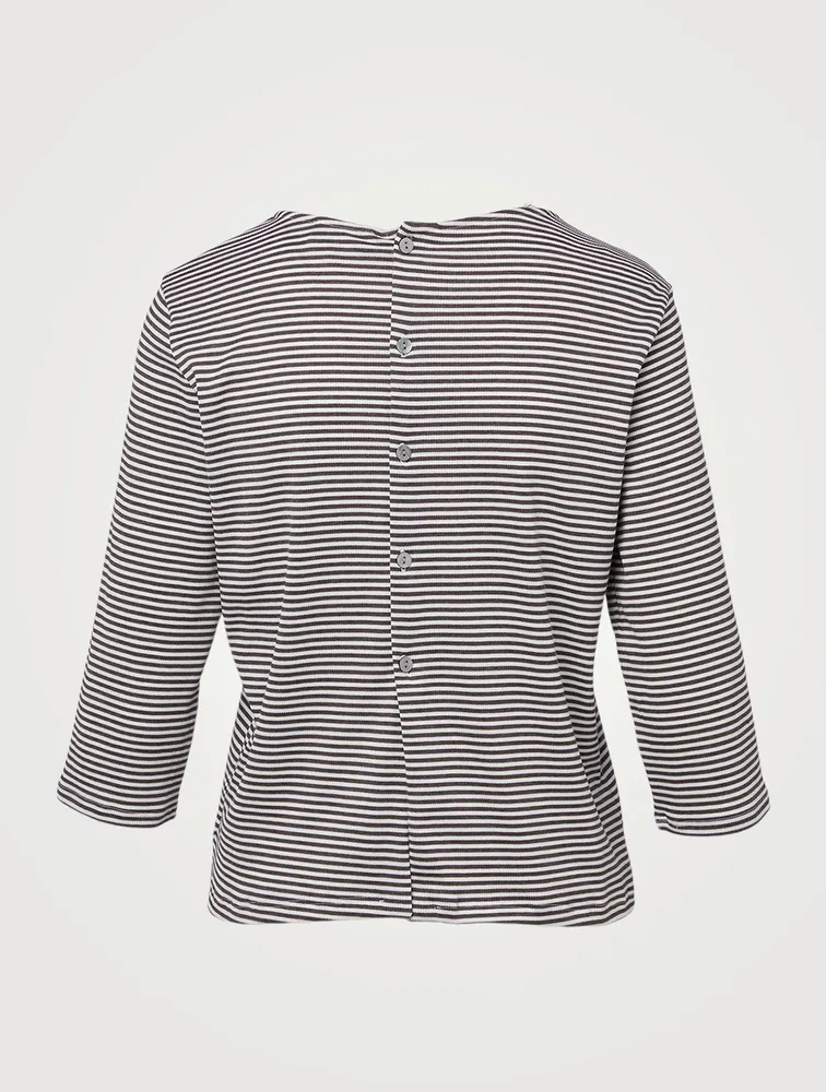 Cotton-Blend T-Shirt Striped Print