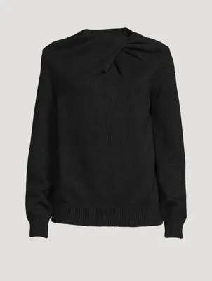Cotton-Blend Twist Sweater