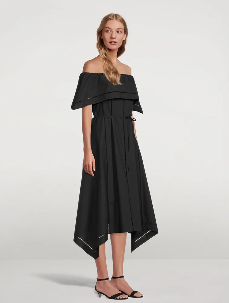 Cotton Eyelet Off-The-Shoulder Midi Dress