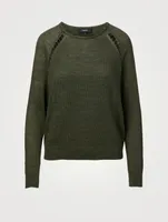 Linen-Blend Pointelle Sweater