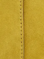 Four-Ring Suede Jewelled Clutch Bag