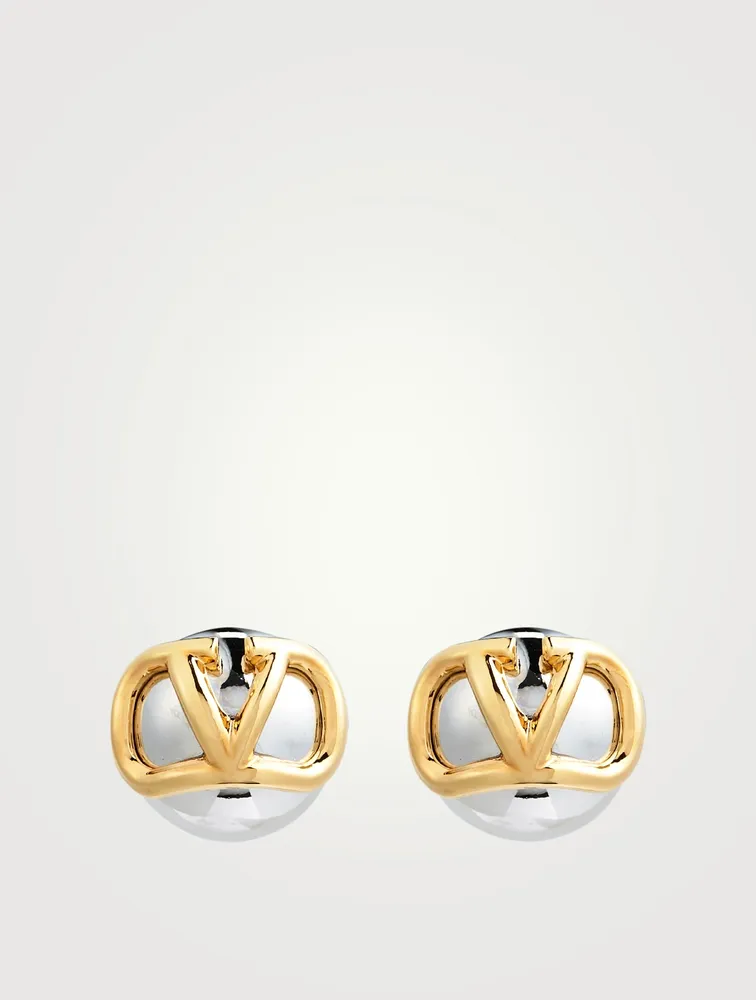 VLOGO Faux Pearl Stud Earrings