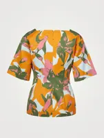 Caroha Short-Sleeve Blouse In Floral Print