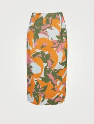 Somata Midi Pencil Skirt In Floral Print