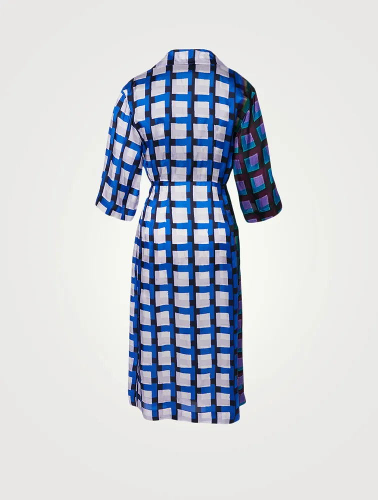 Dakola Midi Wrap Dress Check Print