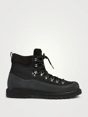Roccia Vet Fabric And Leather Lace-Up Ankle Boots