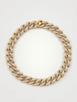 Medium 18K Gold Link Bracelet With Diamonds