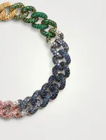 Essential 18K Gold Rainbow Link Bracelet With Diamonds