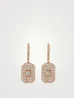 18K Rose Gold Drop Earrings With Diamonds