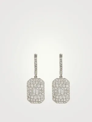 18K White Gold Drop Earrings With Diamonds